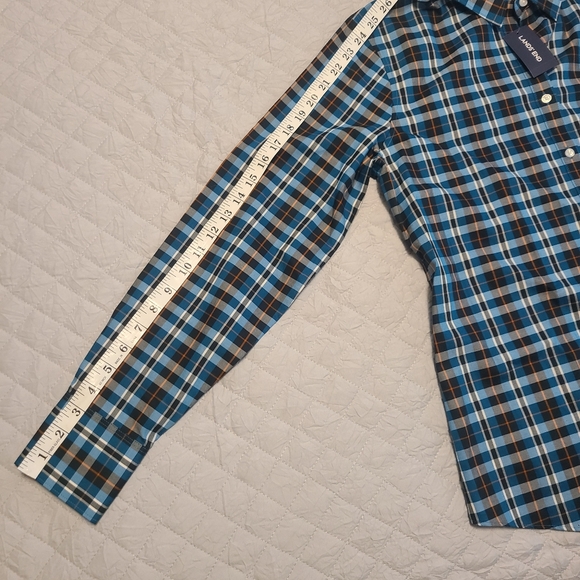 NWT Land's End Women Dress Office Work Trendy Non-iron Cotton Plaid Shirt Size 6 - Picture 4 of 8
